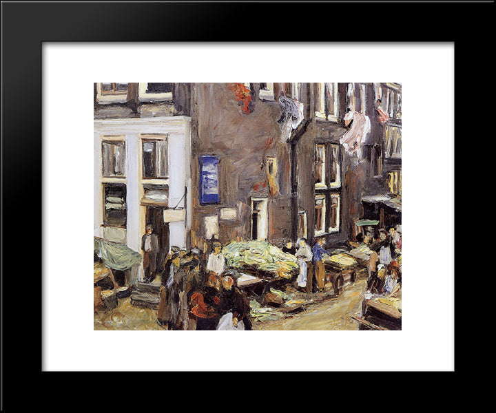 Jewish Quarter In Amsterdam 20x24 Black Modern Wood Framed Art Print Poster by Liebermann, Max