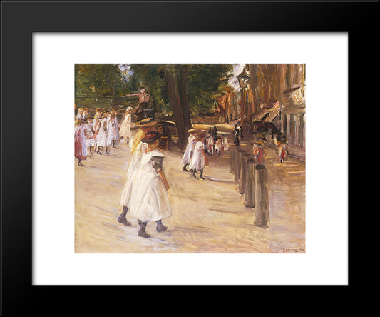 On The Way To School In Edam 20x24 Black Modern Wood Framed Art Print Poster by Liebermann, Max