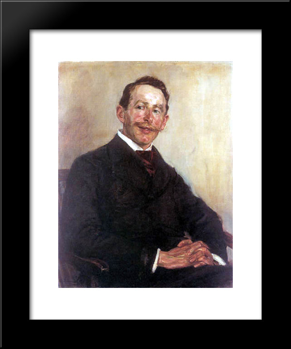 Portrait Of Dr. Max Linde 20x24 Black Modern Wood Framed Art Print Poster by Liebermann, Max