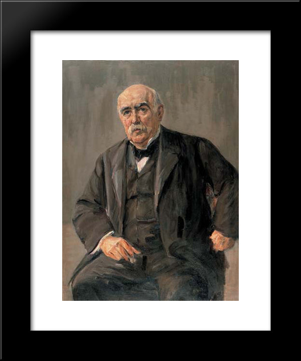 Portrait Of Eugen Gutmann 20x24 Black Modern Wood Framed Art Print Poster by Liebermann, Max