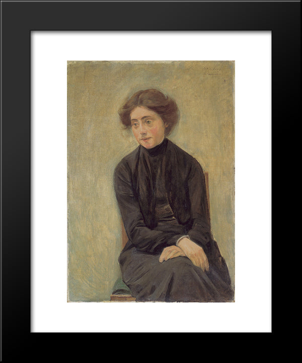 Portrait Of Miss Hedwig Ruetz 20x24 Black Modern Wood Framed Art Print Poster by Liebermann, Max