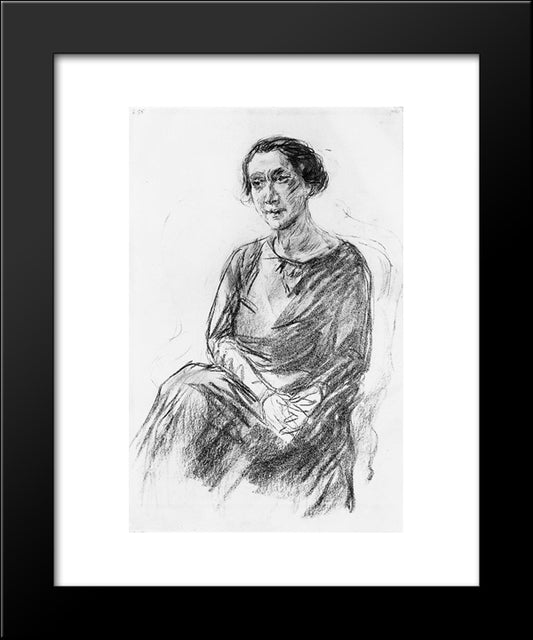 Portrait Of Mrs. Irene Triesch 20x24 Black Modern Wood Framed Art Print Poster by Liebermann, Max