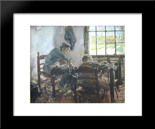 Shoemaker 20x24 Black Modern Wood Framed Art Print Poster by Liebermann, Max