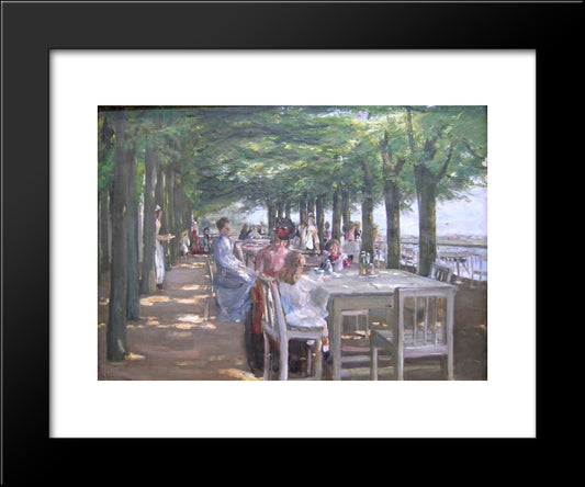 The Terrace At The Restaurant Jacob In Nienstedten On The Elbe 20x24 Black Modern Wood Framed Art Print Poster by Liebermann, Max