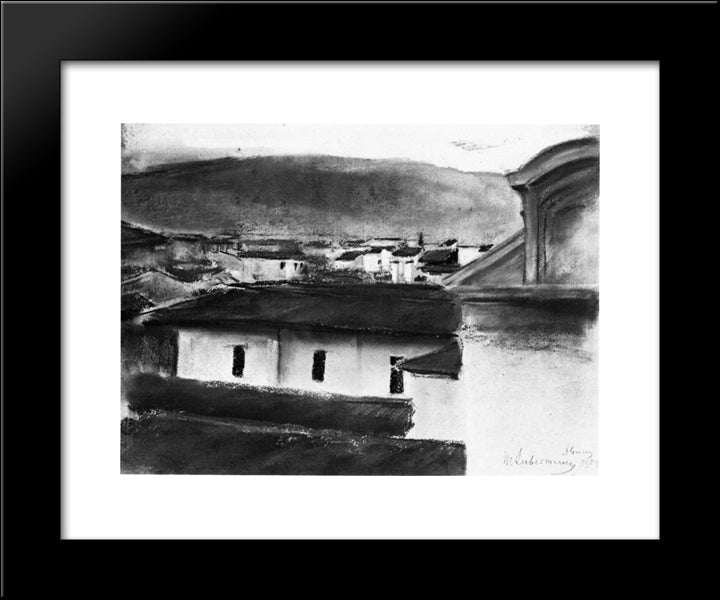 View Of The Roofs Of Florence 20x24 Black Modern Wood Framed Art Print Poster by Liebermann, Max