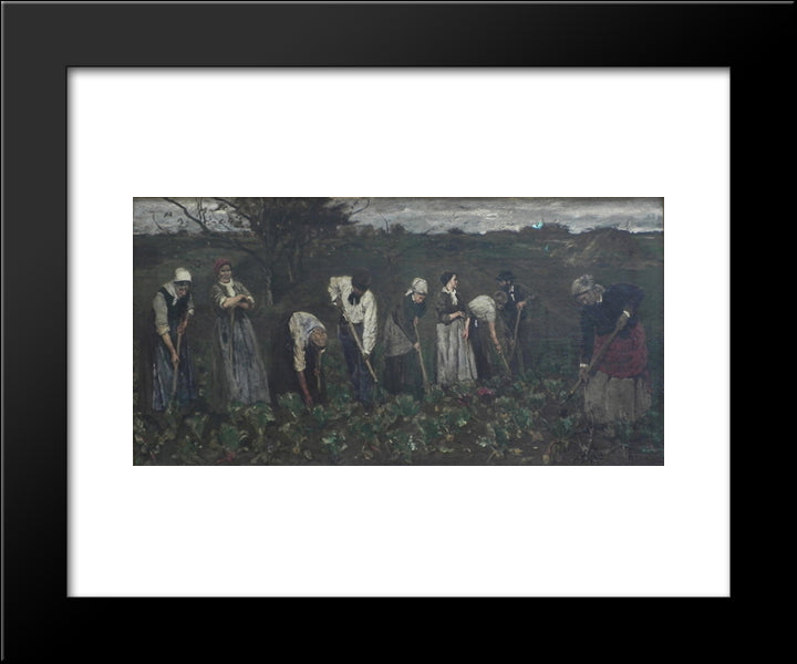 Workers On The Beet Field 20x24 Black Modern Wood Framed Art Print Poster by Liebermann, Max