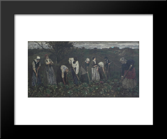 Workers On The Beet Field 20x24 Black Modern Wood Framed Art Print Poster by Liebermann, Max