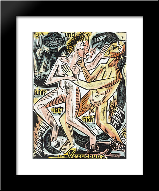 And Lead Us Not Into Temptation 20x24 Black Modern Wood Framed Art Print Poster by Pechstein, Max
