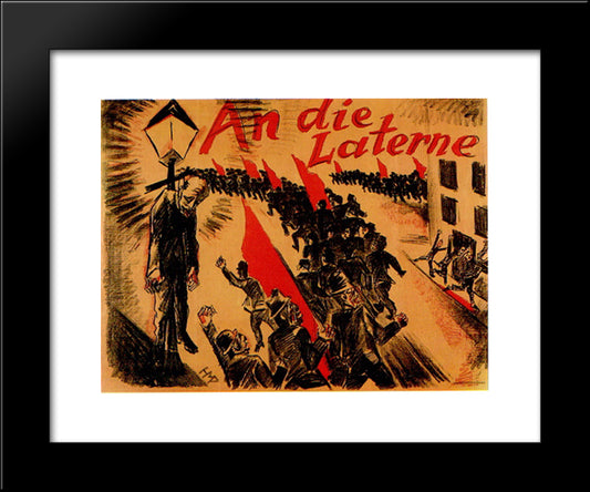 At The Lantern 20x24 Black Modern Wood Framed Art Print Poster by Pechstein, Max