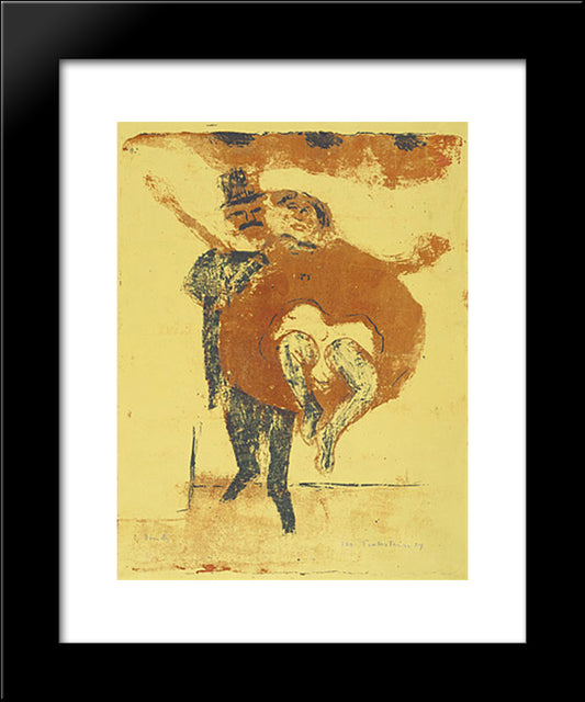 Dancer (Pair Of Dancers) 20x24 Black Modern Wood Framed Art Print Poster by Pechstein, Max