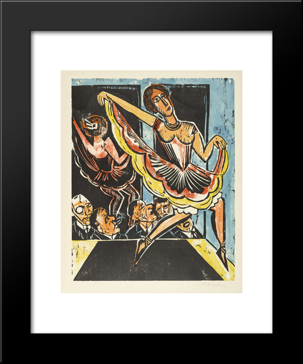 Dancer In The Mirror 20x24 Black Modern Wood Framed Art Print Poster by Pechstein, Max