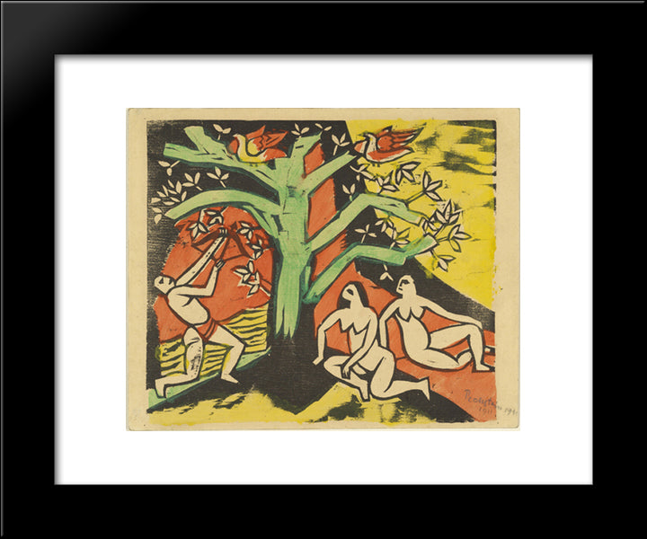 Killing Of The Banquet Roast 20x24 Black Modern Wood Framed Art Print Poster by Pechstein, Max