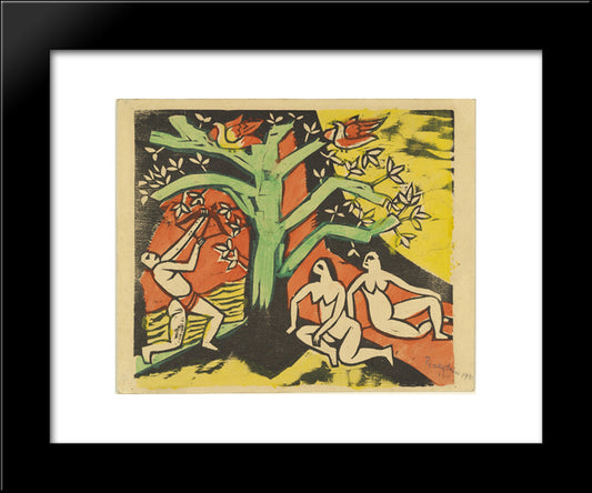 Killing Of The Banquet Roast 20x24 Black Modern Wood Framed Art Print Poster by Pechstein, Max