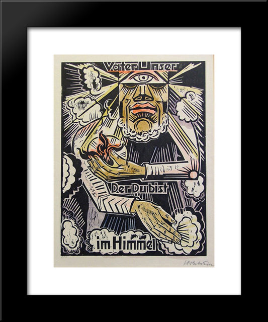 Our Father Who Art In Heaven 20x24 Black Modern Wood Framed Art Print Poster by Pechstein, Max