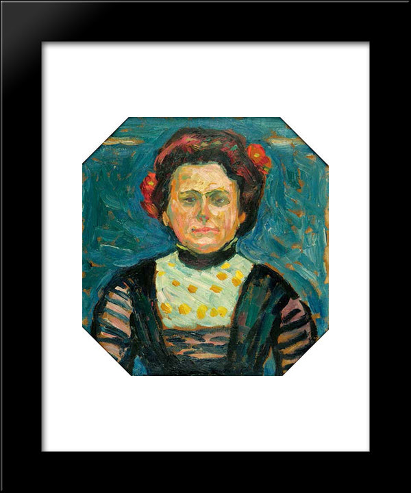 Portrat Frau Cuhrt 20x24 Black Modern Wood Framed Art Print Poster by Pechstein, Max