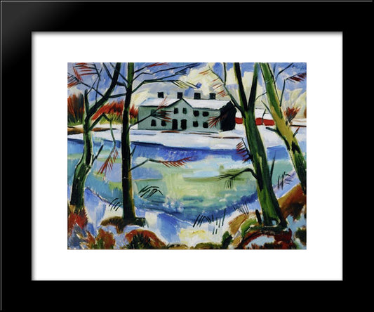 Schneeschmelze (Melting Snow) 20x24 Black Modern Wood Framed Art Print Poster by Pechstein, Max