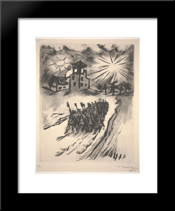 Somme 20x24 Black Modern Wood Framed Art Print Poster by Pechstein, Max