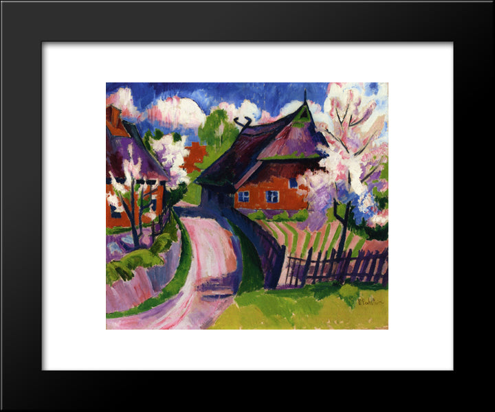 Springtime 20x24 Black Modern Wood Framed Art Print Poster by Pechstein, Max