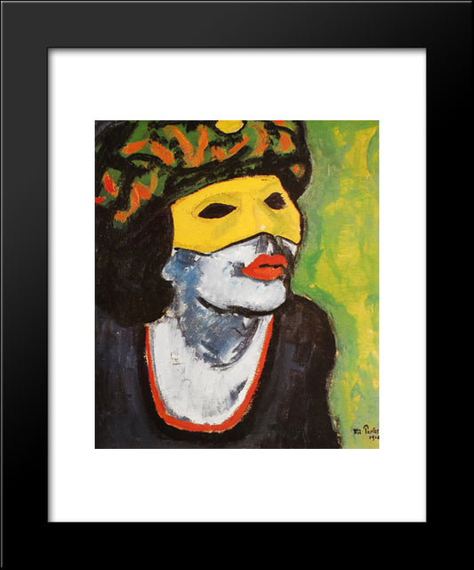 The Masked Woman 20x24 Black Modern Wood Framed Art Print Poster by Pechstein, Max