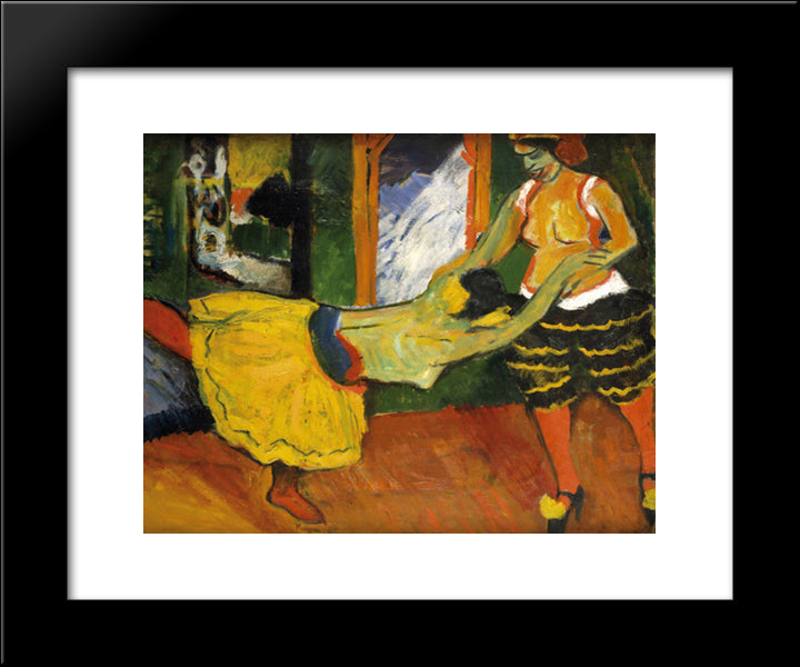 Two Dancers 20x24 Black Modern Wood Framed Art Print Poster by Pechstein, Max