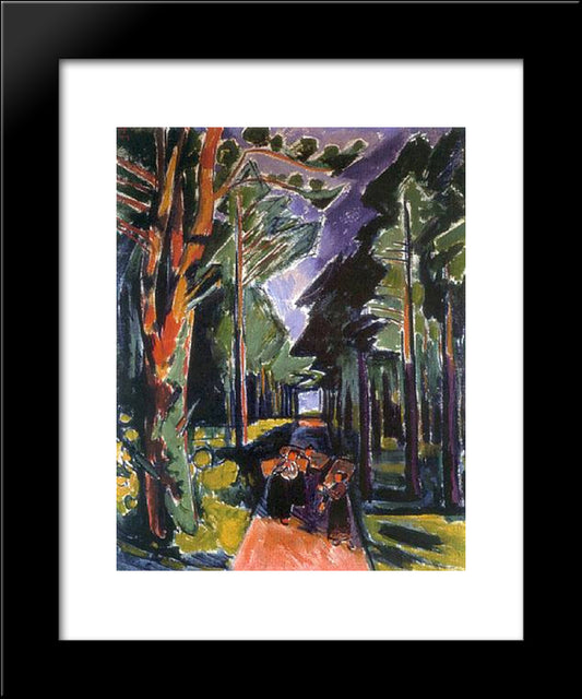 Waldweg 20x24 Black Modern Wood Framed Art Print Poster by Pechstein, Max