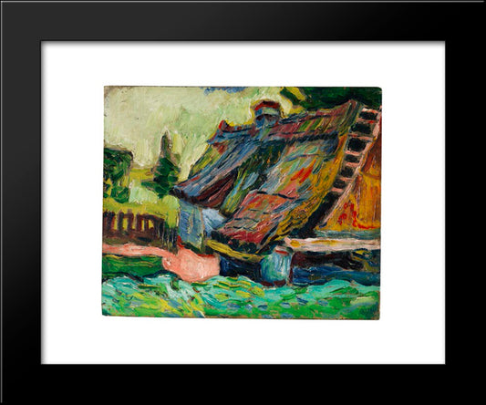 Zerfallenes Haus 20x24 Black Modern Wood Framed Art Print Poster by Pechstein, Max