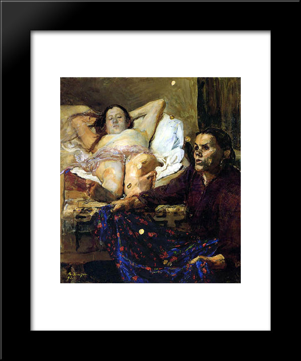 Danae 20x24 Black Modern Wood Framed Art Print Poster by Slevogt, Max