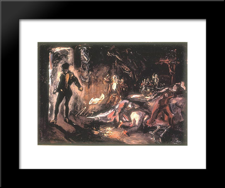 Don Juan'S Encounter With The Stony Gues 20x24 Black Modern Wood Framed Art Print Poster by Slevogt, Max