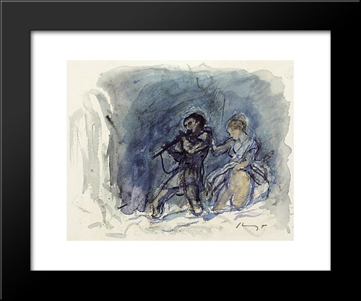 Magic Flute Scene 20x24 Black Modern Wood Framed Art Print Poster by Slevogt, Max