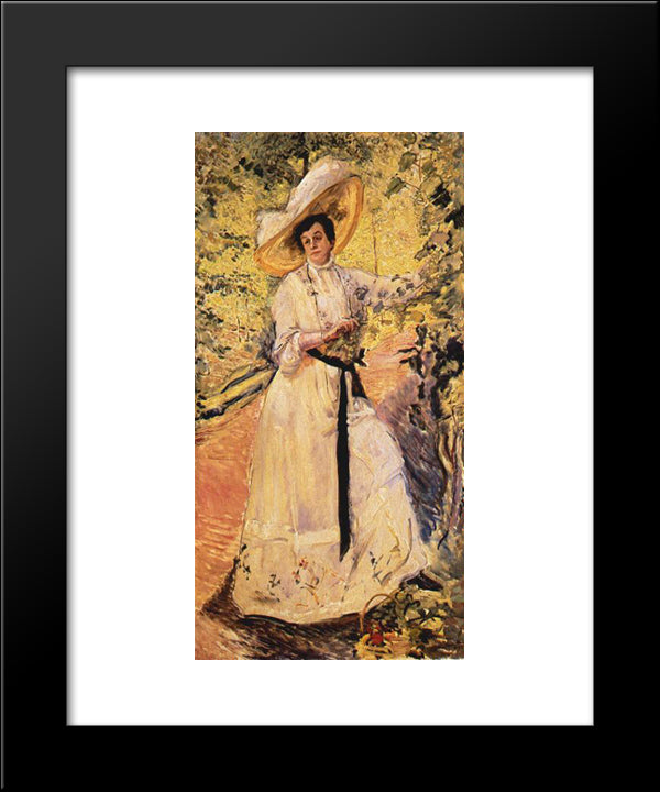 Nini On Trellising 20x24 Black Modern Wood Framed Art Print Poster by Slevogt, Max