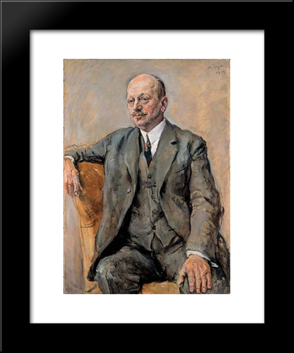 Portrait Of Julius Freund 20x24 Black Modern Wood Framed Art Print Poster by Slevogt, Max