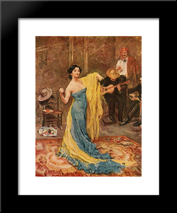 The Dancer Marietta Di Rigardo 20x24 Black Modern Wood Framed Art Print Poster by Slevogt, Max