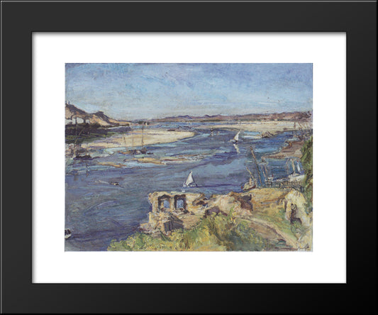 The Nile At Aswan 20x24 Black Modern Wood Framed Art Print Poster by Slevogt, Max