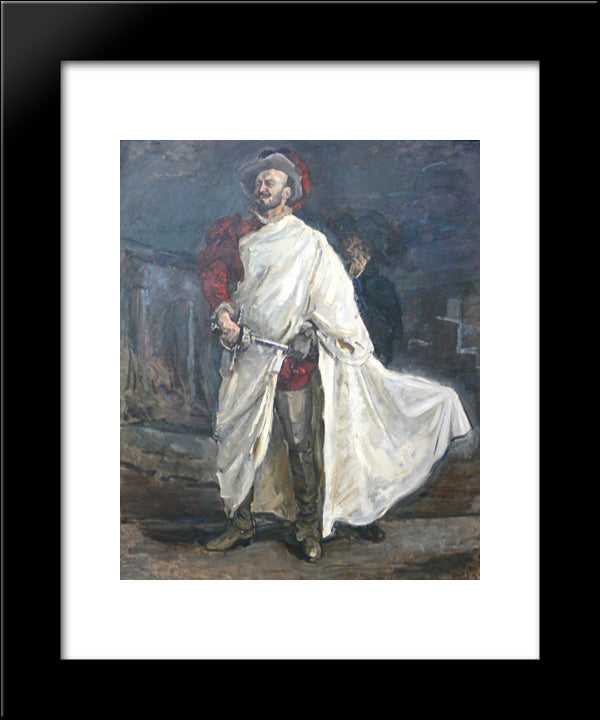 The Singer Francisco D'Andrade As Don Giovanni In Mozart'S Opera 20x24 Black Modern Wood Framed Art Print Poster by Slevogt, Max