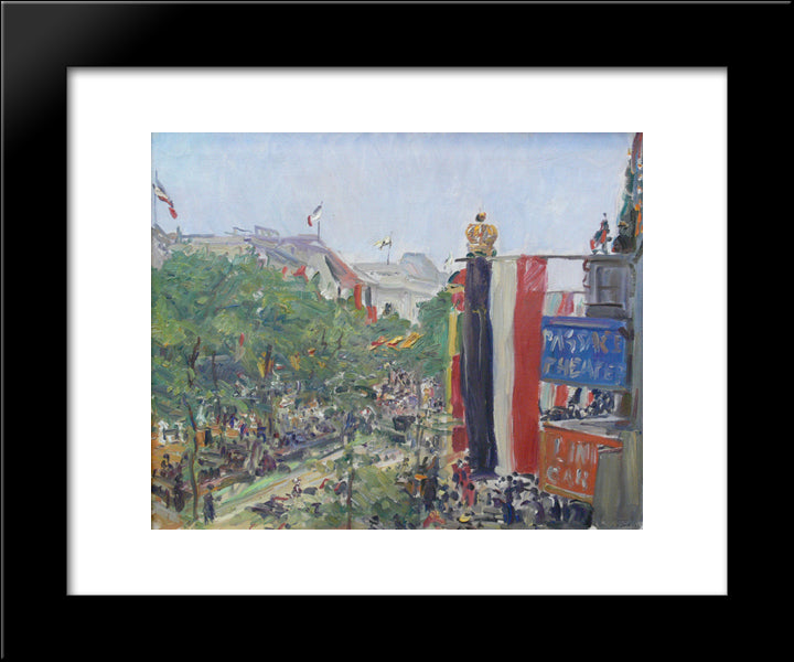 Unter Den Linden 20x24 Black Modern Wood Framed Art Print Poster by Slevogt, Max