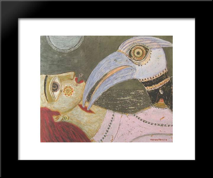 Det Bla Nabbets Kyss 20x24 Black Modern Wood Framed Art Print Poster by Svanberg, Max Walter