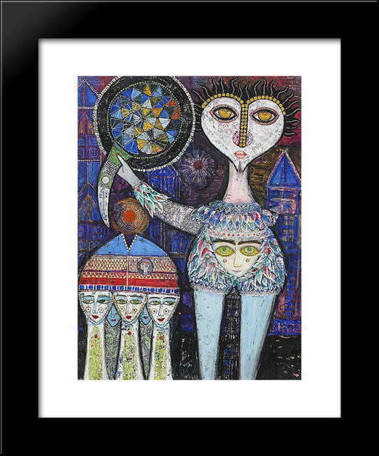 Hjarter Dam Visande Tornet Sin Senaste Metamorfos 20x24 Black Modern Wood Framed Art Print Poster by Svanberg, Max Walter
