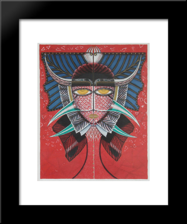 Visionen Vecklar Ut Sitt Ansikte 20x24 Black Modern Wood Framed Art Print Poster by Svanberg, Max Walter