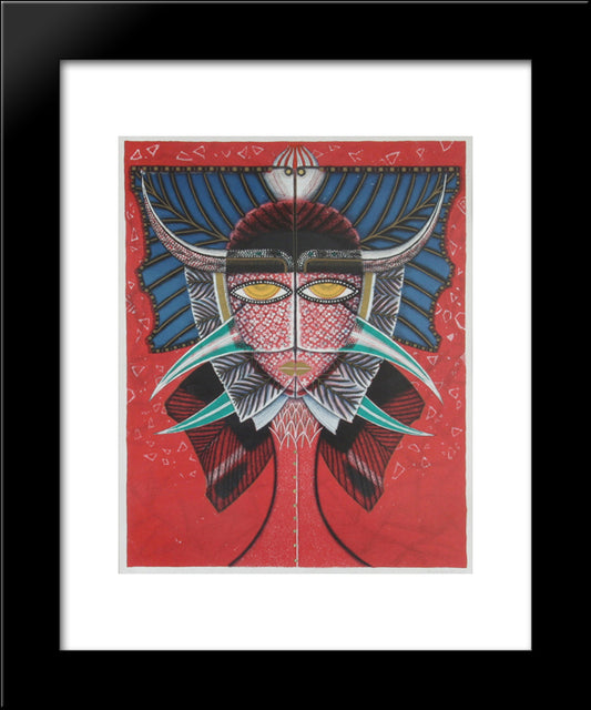 Visionen Vecklar Ut Sitt Ansikte 20x24 Black Modern Wood Framed Art Print Poster by Svanberg, Max Walter