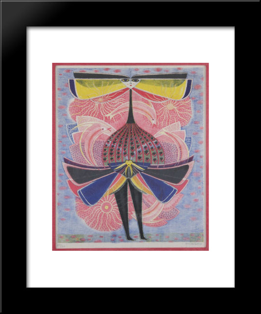 Visionen Vecklar Ut Sitt Landskap 20x24 Black Modern Wood Framed Art Print Poster by Svanberg, Max Walter