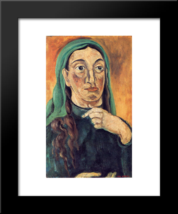 Draped Head 20x24 Black Modern Wood Framed Art Print Poster by Weber, Max