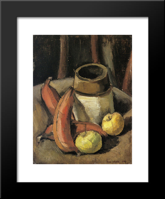 Still Life With Red Bananas 20x24 Black Modern Wood Framed Art Print Poster by Weber, Max