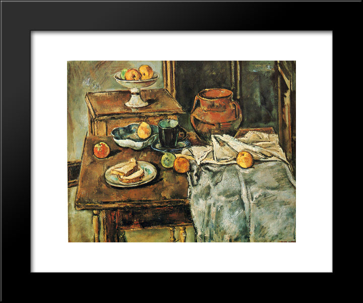 Still Life With Two Tables 20x24 Black Modern Wood Framed Art Print Poster by Weber, Max