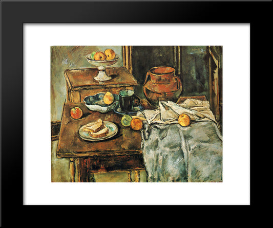 Still Life With Two Tables 20x24 Black Modern Wood Framed Art Print Poster by Weber, Max