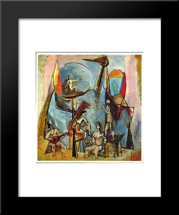 The Muses 20x24 Black Modern Wood Framed Art Print Poster by Weber, Max