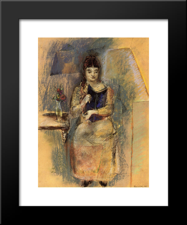 Woman Reading 20x24 Black Modern Wood Framed Art Print Poster by Weber, Max