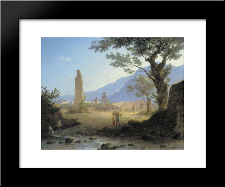 Italian Landscape 20x24 Black Modern Wood Framed Art Print Poster by Vorobiev, Maxim