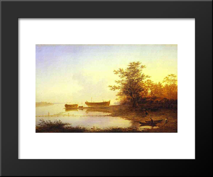 Sunrise. In The Suburbs Of St. Petersburg 20x24 Black Modern Wood Framed Art Print Poster by Vorobiev, Maxim