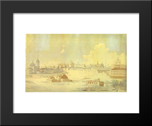 View From Yauza On Kremlin In Moscow 20x24 Black Modern Wood Framed Art Print Poster by Vorobiev, Maxim