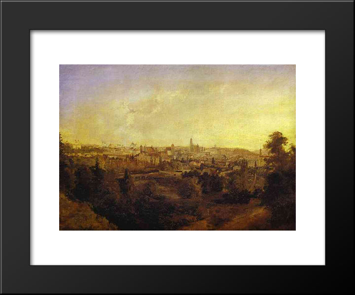 View Of A Town (Grodno) 20x24 Black Modern Wood Framed Art Print Poster by Vorobiev, Maxim